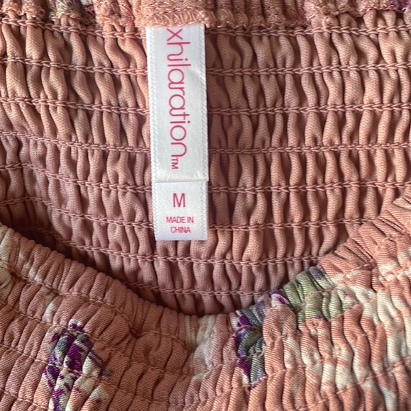 Cold Shoulder High Low Hem Allover Floral Dress with Pockets off peach color - Picture 8 of 12